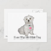 Ich Liebe mein kleiner weißer Hund - Malteser ! Postkarte (Vorne/Hinten)