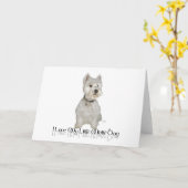 Ich Liebe mein kleiner weißer Hund - Westie Karte (Gelbe Blume)