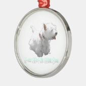 Ich Liebe mein kleiner weißer Hund - Westie Ornament Aus Metall (Links)
