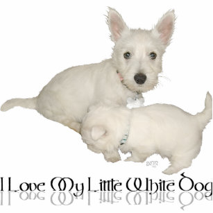 Ich Liebe mein kleiner weißer Hund - Westie Welpen Freistehende Fotoskulptur