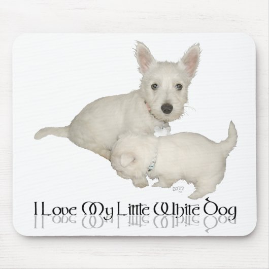 Ich Liebe mein kleiner weißer Hund - Westie Welpen Mousepad (Vorne)