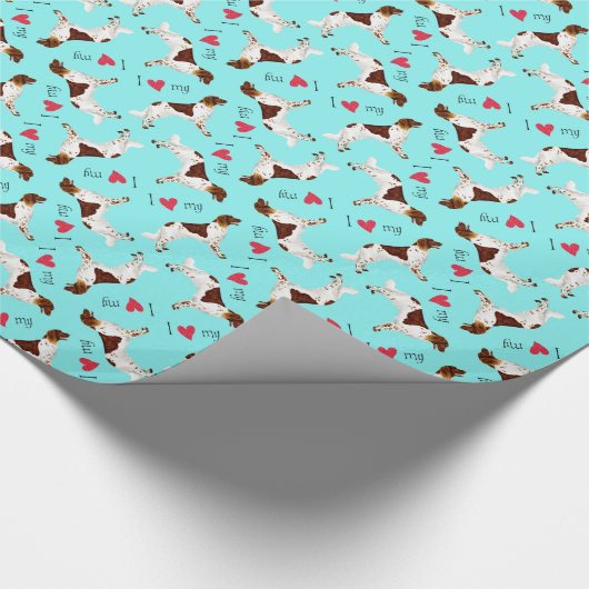 Ich Liebe mein kleines Münsterlander-Wrapping-Papi Geschenkpapier (Ecke)