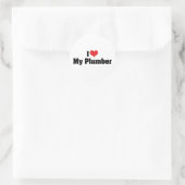 Ich Liebe mein Klempner Runder Aufkleber (Tasche)