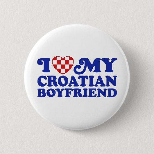 Ich Liebe mein kroatischer Freund Button (Vorderseite)