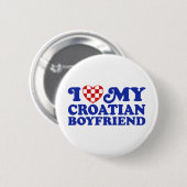 Ich Liebe mein kroatischer Freund Button (Vorne & Hinten)