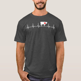 Ich Liebe mein Kuhventil EKG Herzklopfpatient T-Shirt