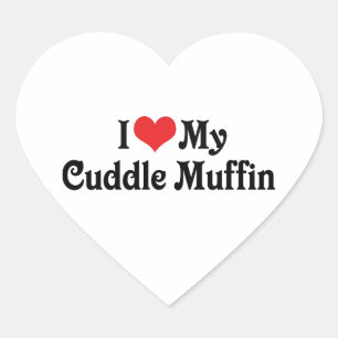 Ich liebe mein Kuschel-Muffin Herz-Aufkleber