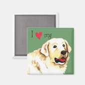 Ich Liebe mein Kuvasz Magnet (Vorderseite/Rückseite)
