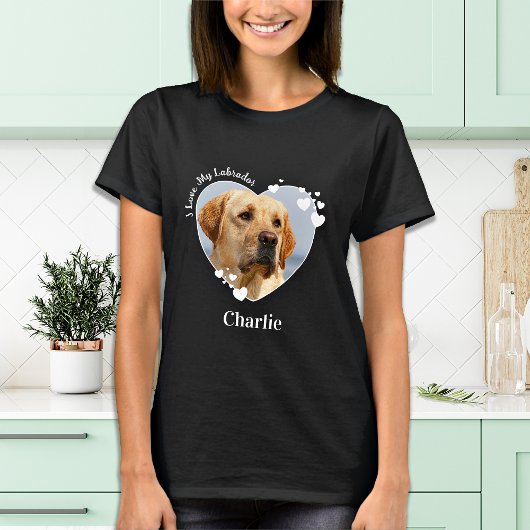 Ich Liebe mein Labrador Custom Niedlich Heart Pet T-Shirt