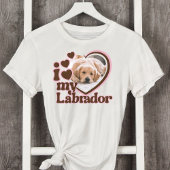 Ich Liebe mein Labrador Custom Pink Heart Foto T-Shirt