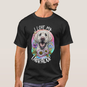 Ich Liebe mein Labrador Hund Mama Blume Welpe Flor T-Shirt