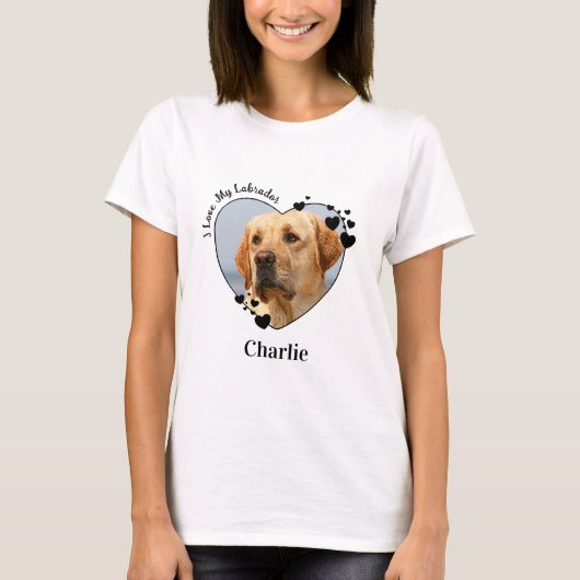 Ich Liebe mein Labrador Hund personalifizieren Sie T-Shirt (Vorderseite)