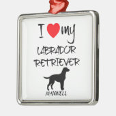 Ich Liebe mein Labrador Retriever Hund Silbernes Ornament (Links)