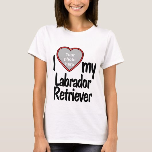 Ich Liebe mein Labrador Retriever Niedlich Red Hea T-Shirt (Vorderseite)