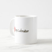 Ich Liebe mein Labrador Rotes Herz Kaffeetasse (Vorderseite Links)