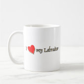 Ich Liebe mein Labrador Rotes Herz Kaffeetasse (Links)