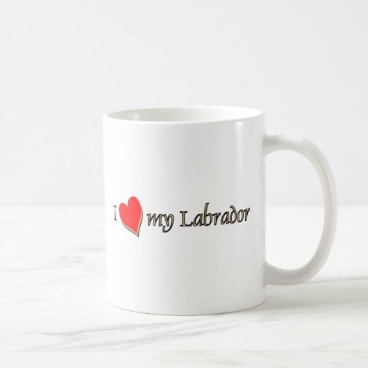 Ich Liebe mein Labrador Rotes Herz Kaffeetasse (Rechts)