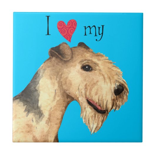 Ich Liebe mein Lakeland Terrier Fliese (Vorderseite)