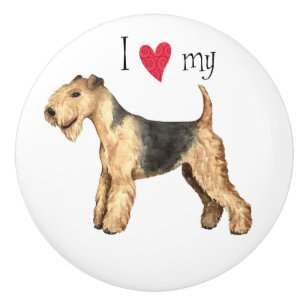 Ich Liebe mein Lakeland Terrier Keramikknauf