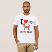 Ich Liebe mein langhaariger Chihuahua T-Shirt (Vorne ganz)