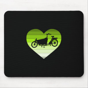 Ich liebe mein Lastenfahrrad- Grünes Retro-Herz Mousepad
