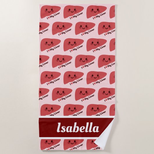 Ich Liebe mein Leben - Niedliches Lächeln Strandtuch (Vorderseite)