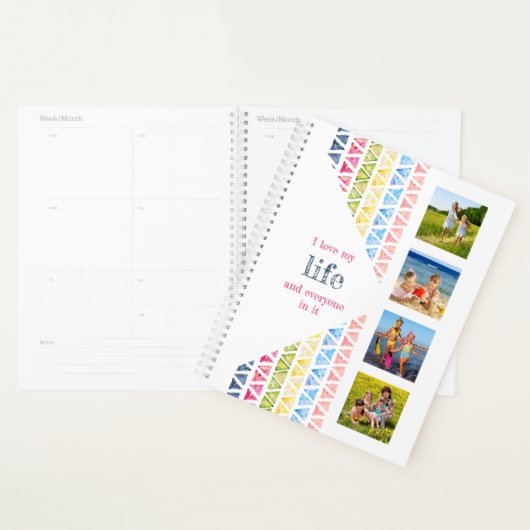 Ich Liebe mein Lebensfoto Collage - farbenfrohe Wa Planer (Anzeige)