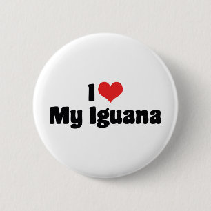 Ich liebe mein Leguan Herz - Echsenliebhaber Button
