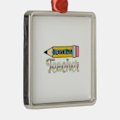Ich Liebe mein Lehrer Ornament Aus Metall (Rechts)