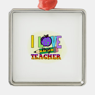 Ich Liebe mein Lehrer Ornament Aus Metall