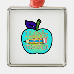 Ich Liebe mein Lehrer Ornament Aus Metall