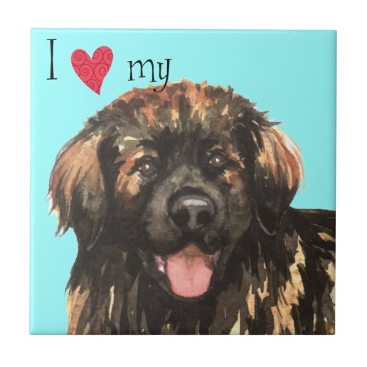 Ich Liebe mein Leonberger Fliese (Vorderseite)