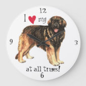Ich Liebe mein Leonberger Große Wanduhr (Vorderseite)