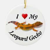 Ich Liebe mein Leopard Gecko Lizard Keramik Ornament (Vorne)