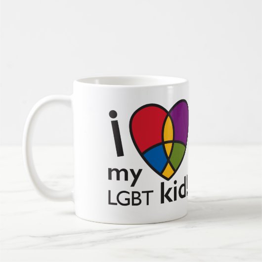 "ICH LIEBE mein LGBT Kind" Tasse (Links)