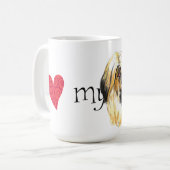 Ich Liebe mein Lhasa Apso Kaffeetasse (Vorderseite Links)