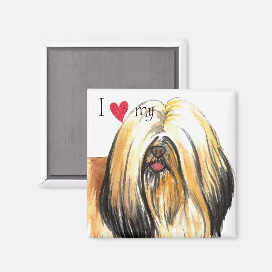 Ich Liebe mein Lhasa Apso Magnet (Vorderseite/Rückseite)