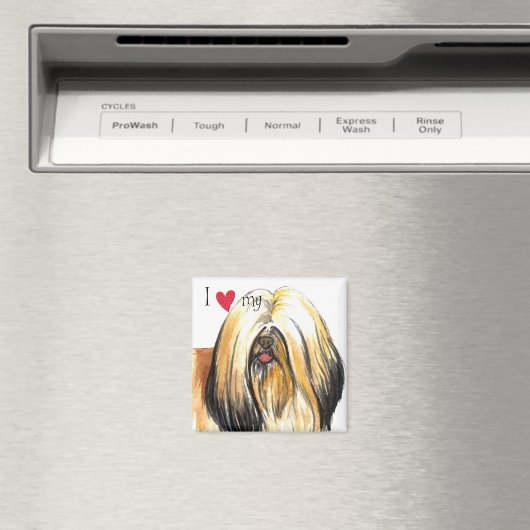 Ich Liebe mein Lhasa Apso Magnet (In Situ (Geschirrspüler))