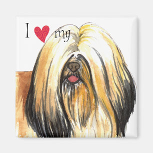 Ich Liebe mein Lhasa Apso Magnet