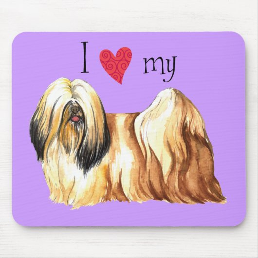 Ich Liebe mein Lhasa Apso Mousepad (Vorne)