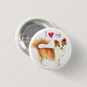 Ich Liebe mein Long Coat Chihuahua Button (Vorne & Hinten)