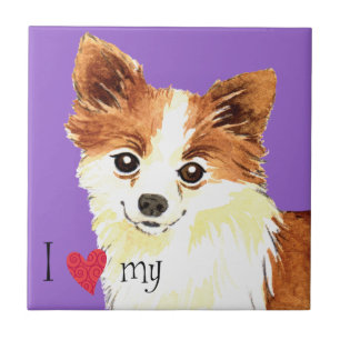 Ich Liebe mein Long Coat Chihuahua Fliese