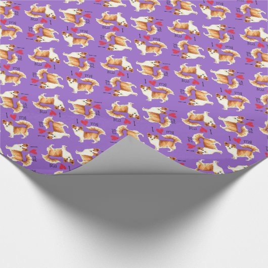 Ich Liebe mein Long Coat Chihuahua Geschenkpapier (Ecke)