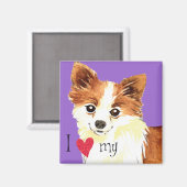 Ich Liebe mein Long Coat Chihuahua Magnet (Vorderseite/Rückseite)