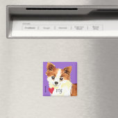 Ich Liebe mein Long Coat Chihuahua Magnet (In Situ (Geschirrspüler))