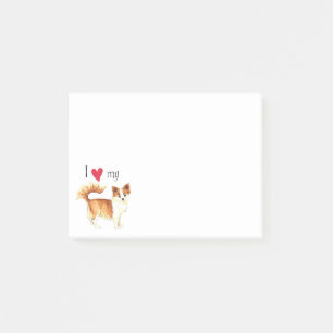 Ich Liebe mein Long Coat Chihuahua Post-it Klebezettel