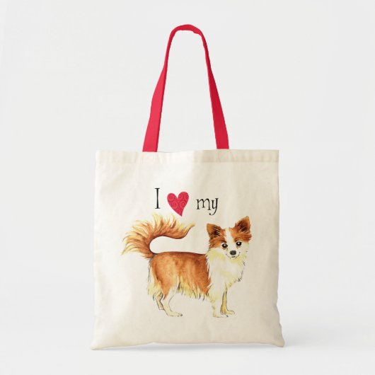 Ich Liebe mein Long Coat Chihuahua Tragetasche (Vorne)