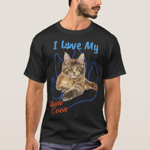 Ich Liebe mein Maine Coon Best Cat Lover Paw Print T-Shirt