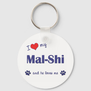 Ich Liebe mein Mal-Shi (Männerhund) Schlüsselanhänger
