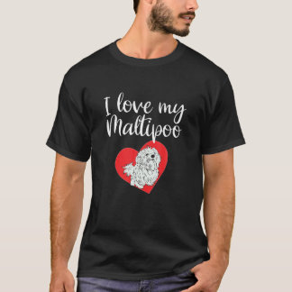 Ich Liebe mein Maltipoo Funny Maltese Poodle Dog L T-Shirt